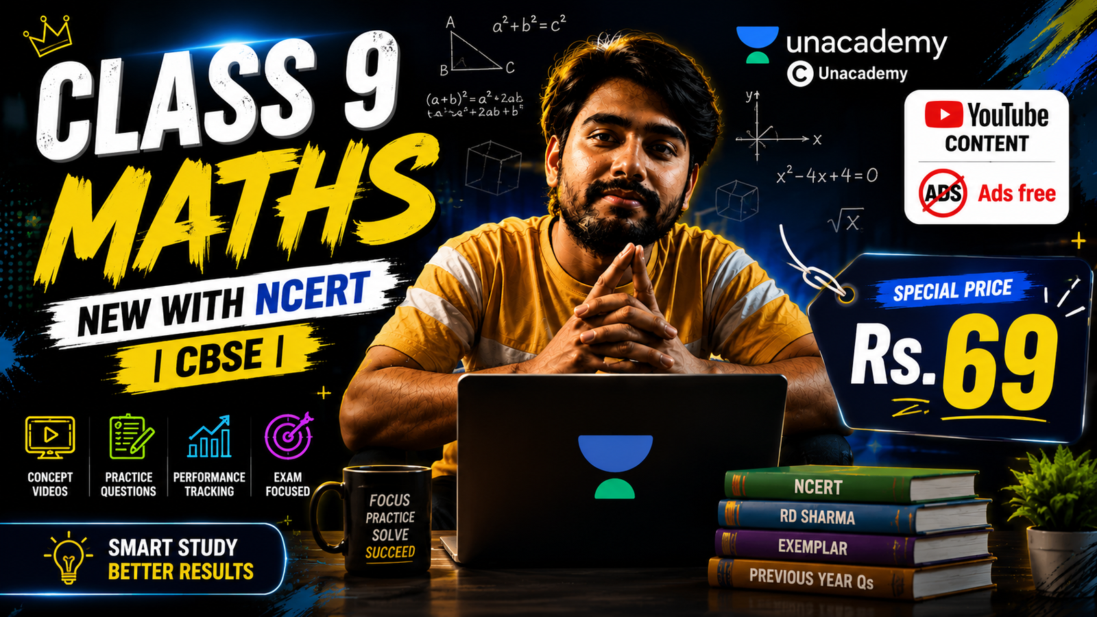 Class 9 | New NCERT | Maths | CBSE | Unacademy Youtube Ads free Videos