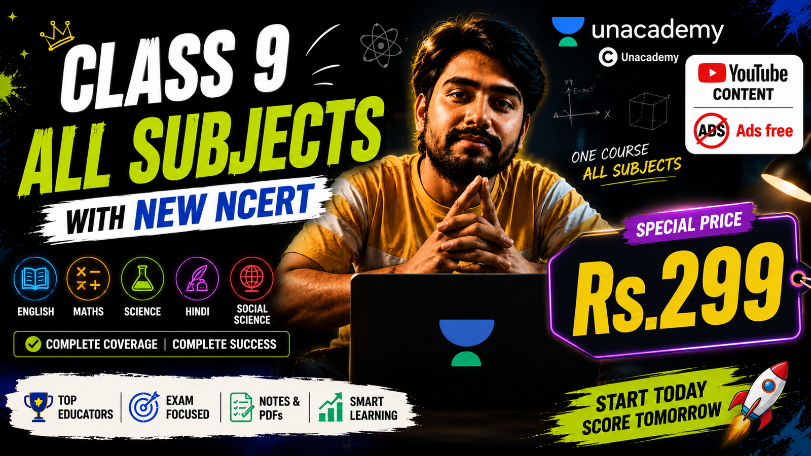 Class 9 | New NCERT | All SUBs| CBSE | Unacademy Youtube Ads free Videos